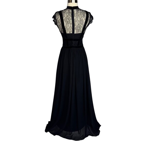 Miusol Whimsigoth Goth Dark Fairy Black Lace Maxi Dress Sz Sm - Picture 8 of 13